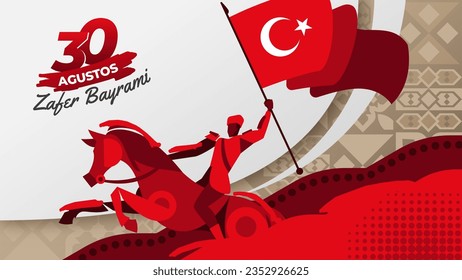 Abstract Zafer Bayrami Turkish Calvary Illustration