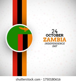 Abstract Zambia independence day illustration with unique Zambia flag vector background