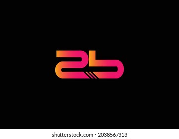 Abstract zb letter marks minimalist logo design 