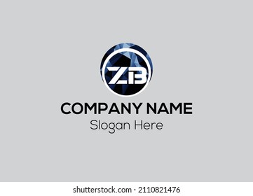 Abstract zb  letter modern initial lettermarks logo design
