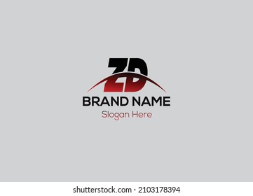 Abstract ZD letter modern initial lettermarks logo design