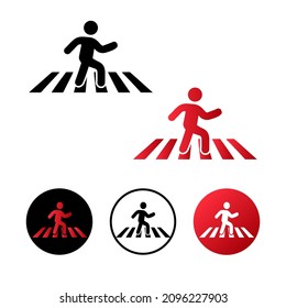 Abstract Zebra Crossing Icon Design