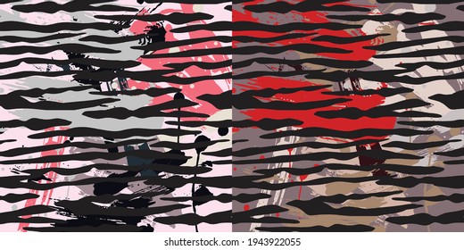 Abstract with zebra fur print. Vector illustration. Exotic wild animalistic texture. 