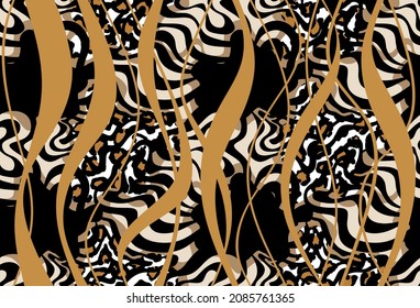 Resumen de cebra, patrón de piel de leopardo. Ilustración vectorial.