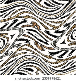 Abstract zebra, leopard textured gradient pattern. animal design. wildlife print. exotic africa safari. colorful wavy lines skin fashion.