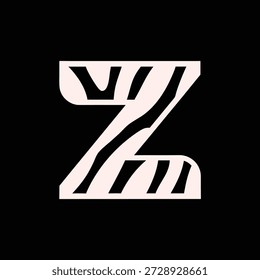Abstract Zebra Letter Z Vector Illustration - Stylish Alphabet Design for Branding and Creative Projects