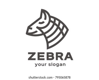 Abstract zebra logo template. Vector format, available for editing.