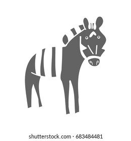 Abstract Zebra on a white background, vector cartoon