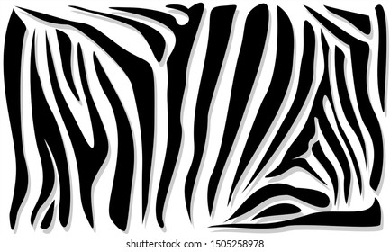 Abstract Zebra Pattern. Ornamental Geometric Pattern. Black and White Animal Skin Pattern, Background. Trendy Vector Wallpaper.