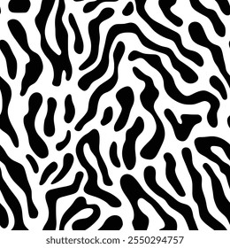 Abstract zebra pattern seamless tile texture isolated on white background