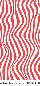 Abstract zebra print background, vertical banner. Vector illustration of stripes with optical illusion, op art.