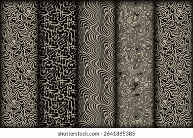 Abstract zebra print seamless pattern design with animal inspired black and white stripe elements for textiles, fashion, and backgrounds