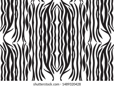 Abstract zebra seamless pattern. Ornamental geometric pattern. Black and white animal skin pattern. Trendy stylish vector wallpaper.