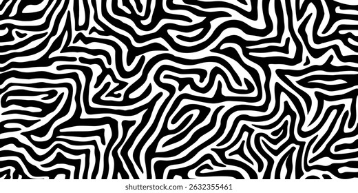 Abstrato Zebra Pele Sem Costura Padrões. Impressão animal. Ornamento folclore geométrico para fundo, têxtil, banner, capa, papel de parede. Ilustração vetorial.