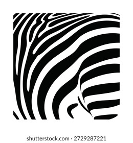 Listras de zebra abstratas criam uma ilusão ótica de forma e textura