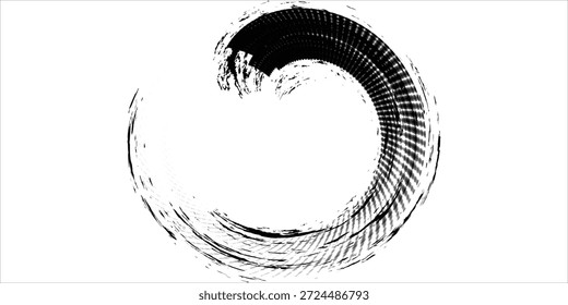 Estilo Abstractas del logotipo del trazo del cepillo del círculo de Zen Enso para el arte y la meditación mínimos, modernos