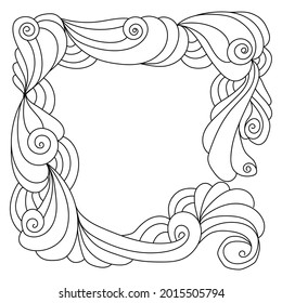 Resumen del marco zen de las espirales ornamentales y de la ilustración vectorial de los rizos para el diseño