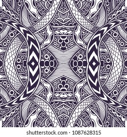 Abstract Zen tangle Zen doodle seamless pattern black on white  for coloring page or adult coloring book or for print on t shirt or for decoration package and different things
