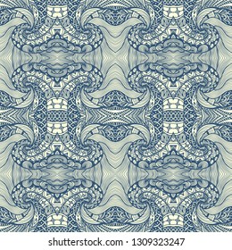 Abstract Zen tangle Zen doodle seamless pattern  black on white for coloring page or relax adult coloring book or for decoration different things