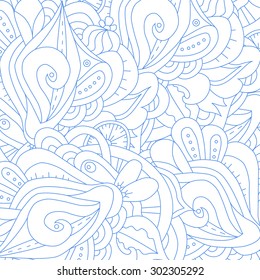 Abstract zentangle background. Doodle perfect for cards, invitations, wedding, t-shirt, brochure, flyer, presentation. Indian east style. Floral design with narcissus. Vector illustration.