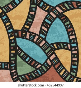 Abstract zentangle colored hand drawn doodle pattern. Design element for background, wrapping paper, paper packaging and other. Vector illustration.