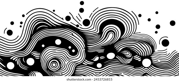 Abstract zentangle doodle background. Black and white coloring sheet template.