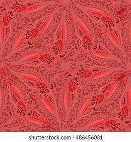 Abstract zentangle inspired art seamless pattern for new design work with doodle in light colors.