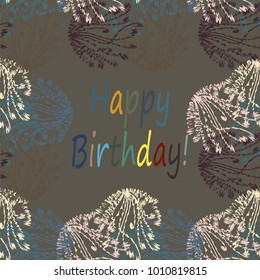 Abstract zentangle inspired art tracery card design with doodle in bright colors.