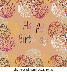 Abstract zentangle inspired art tracery card design with doodle in bright colors.