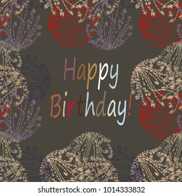 Abstract zentangle inspired art tracery card design with doodle in bright colors.