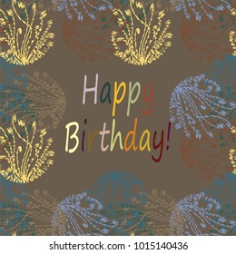 Abstract zentangle inspired art tracery card design with doodle in bright colors.