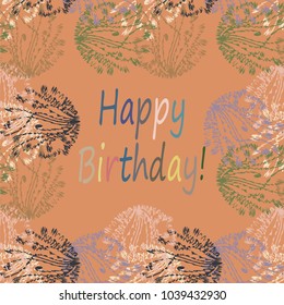 Abstract zentangle inspired art tracery card design with doodle in bright colors.