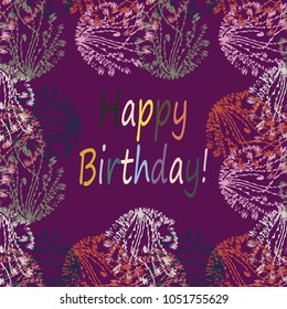 Abstract zentangle inspired art tracery card design with doodle in bright colors.