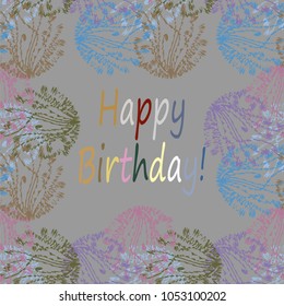 Abstract zentangle inspired art tracery card design with doodle in bright colors.