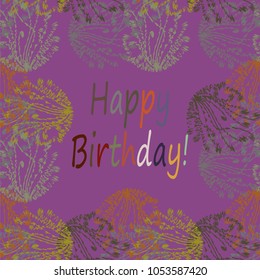 Abstract zentangle inspired art tracery card design with doodle in bright colors.