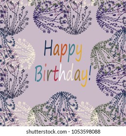 Abstract zentangle inspired art tracery card design with doodle in bright colors.