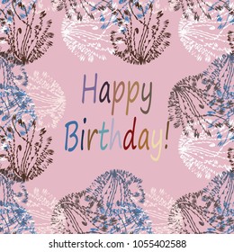 Abstract zentangle inspired art tracery card design with doodle in bright colors.