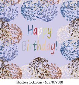 Abstract zentangle inspired art tracery card design with doodle in bright colors.