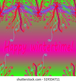 Abstract zentangle inspired art tracery card design with doodle in bright colors.