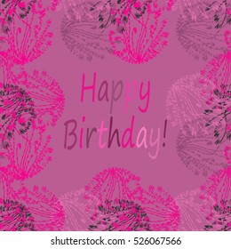 Abstract zentangle inspired art tracery card design with doodle in bright colors.