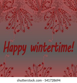 Abstract zentangle inspired art tracery card design with doodle in bright colors.