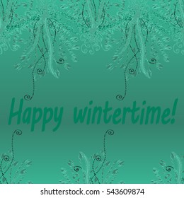 Abstract zentangle inspired art tracery card design with doodle in bright colors.