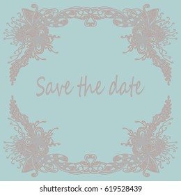 Abstract zentangle inspired art tracery card design with doodle.