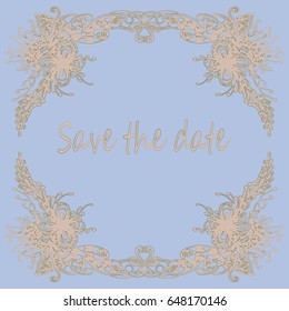 Abstract zentangle inspired art tracery card design with doodle in bright colors.