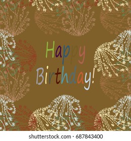 Abstract zentangle inspired art tracery card design with doodle in bright colors.