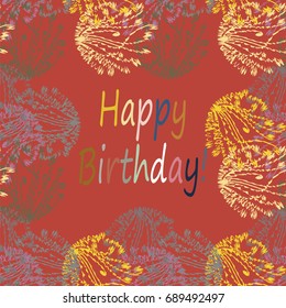 Abstract zentangle inspired art tracery card design with doodle in bright colors.