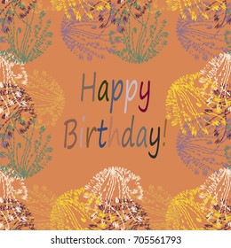 Abstract zentangle inspired art tracery card design with doodle in bright colors.