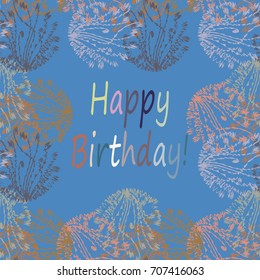 Abstract zentangle inspired art tracery card design with doodle in bright colors.