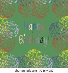Abstract zentangle inspired art tracery card design with doodle in bright colors.