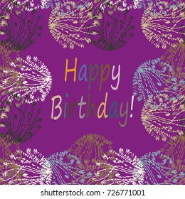 Abstract zentangle inspired art tracery card design with doodle in bright colors.